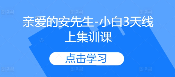 亲爱的安先生-小白3天线上集训课-800资源网