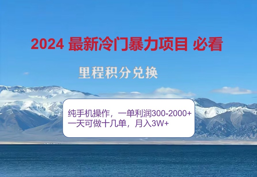 2024惊爆冷门暴利，里程积分最新玩法，高爆发期，一单300+—2000+-800资源网