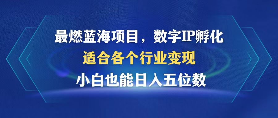 最燃蓝海项目  数字IP孵化  适合各个行业变现  小白也能日入5位数-800资源网