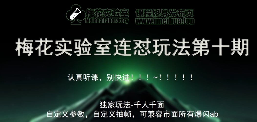 梅花实验室社群专享课视频号连怼玩法第十期课程+第二部分-FF助手全新高自由万能爆闪AB处理-800资源网