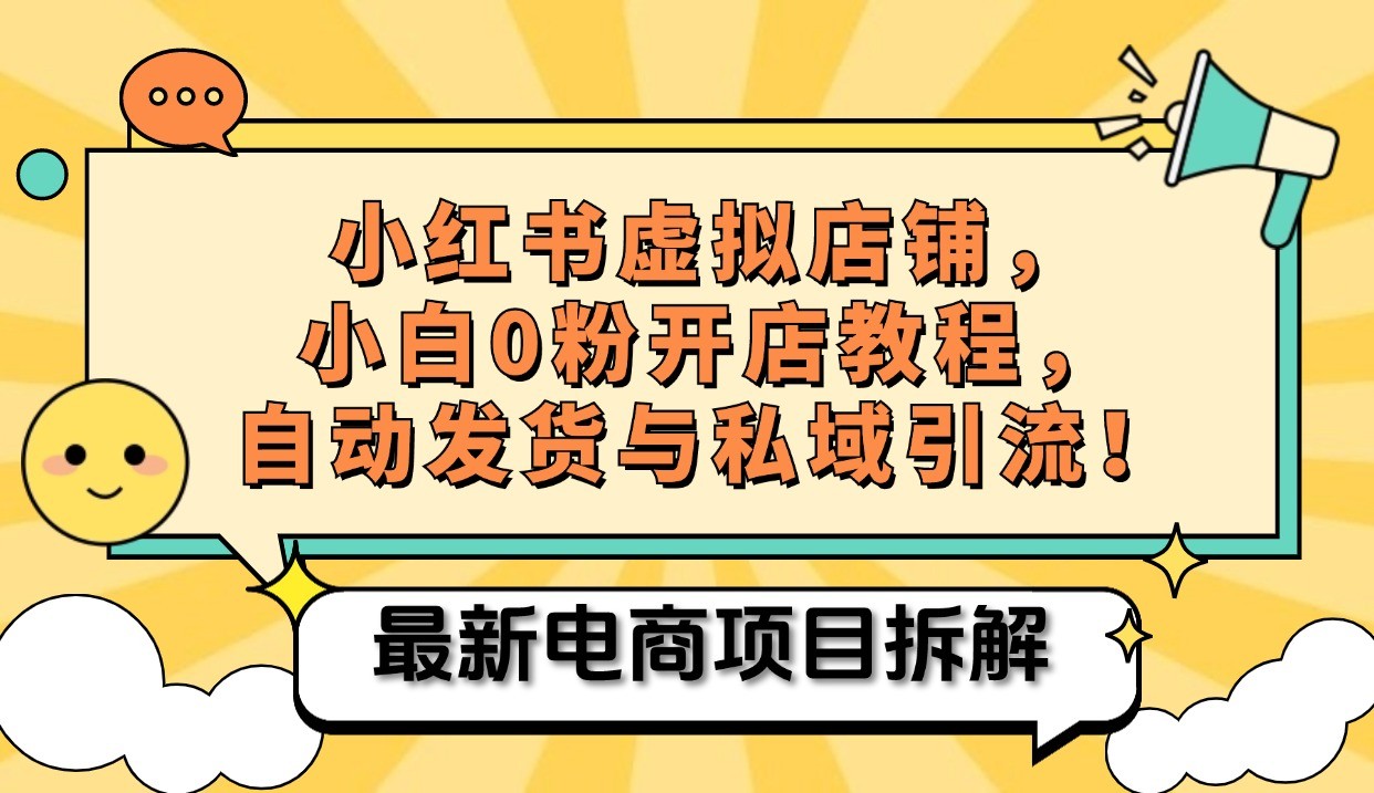 小红书电商，小白虚拟类目店铺教程，被动收益+私域引流-800资源网