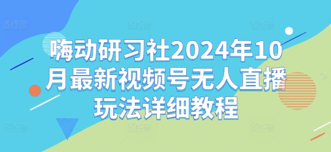 嗨动研习社2024年10月最新视频号无人直播玩法详细教程-800资源网