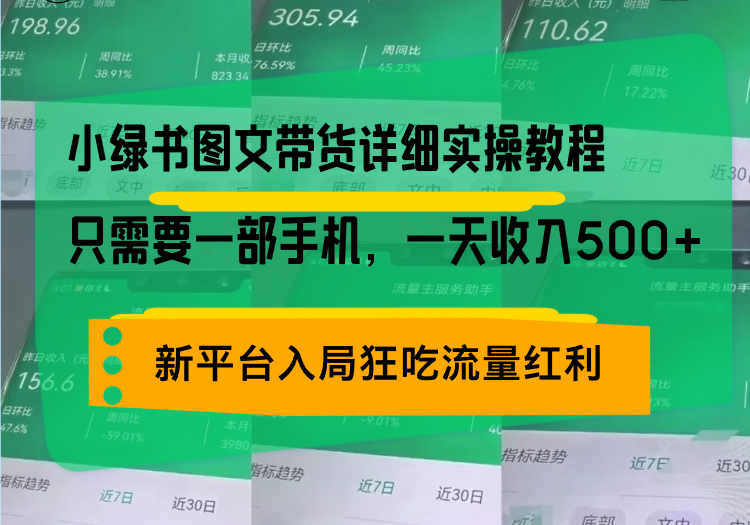 小绿书图文带货详细实操教程，只需要一部手机，一天收入500+，轻松变现-800资源网