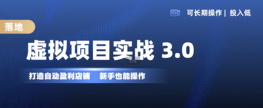 虚拟项目实战3.0，打造自动盈利店铺，可长期操作投入低，新手也能操作-800资源网