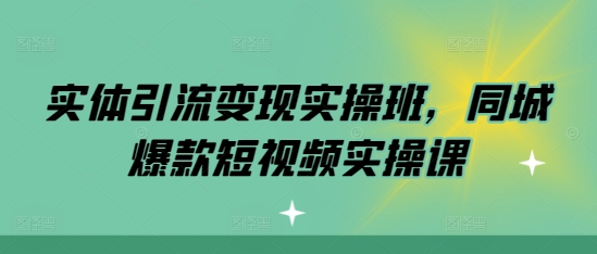 实体引流变现实操班，同城爆款短视频实操课-800资源网