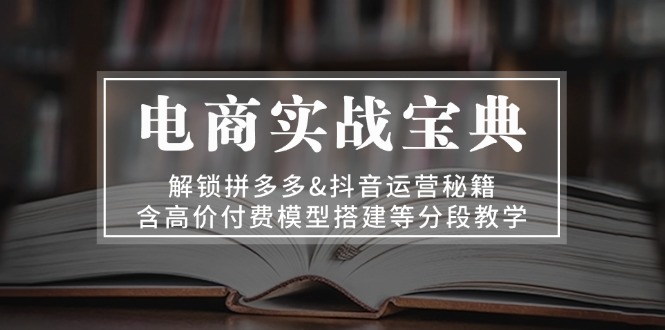 电商实战宝典 解锁拼多多&抖音运营秘籍 含高价付费模型搭建等分段教学-800资源网