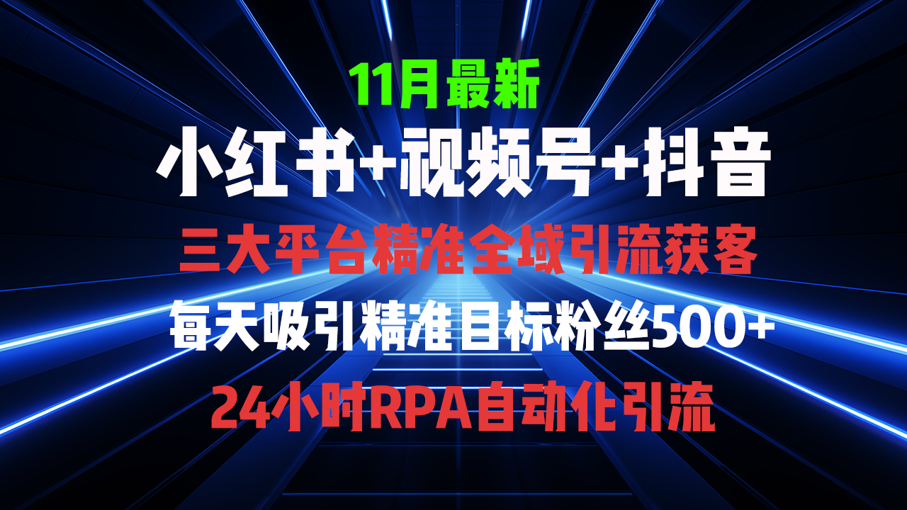 全域多平台引流私域打法，小红书，视频号，抖音全自动获客，截流自…-800资源网