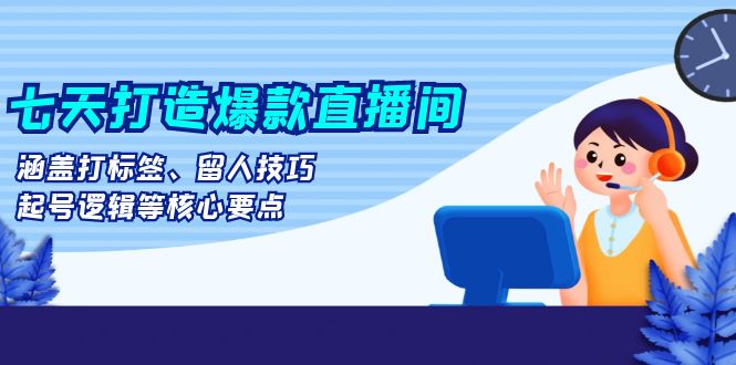 七天打造爆款直播间：涵盖打标签、留人技巧、起号逻辑等核心要点-800资源网
