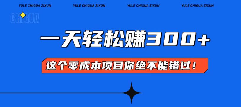 零成本入门！简单几步开启一天300+的赚钱之路！-800资源网