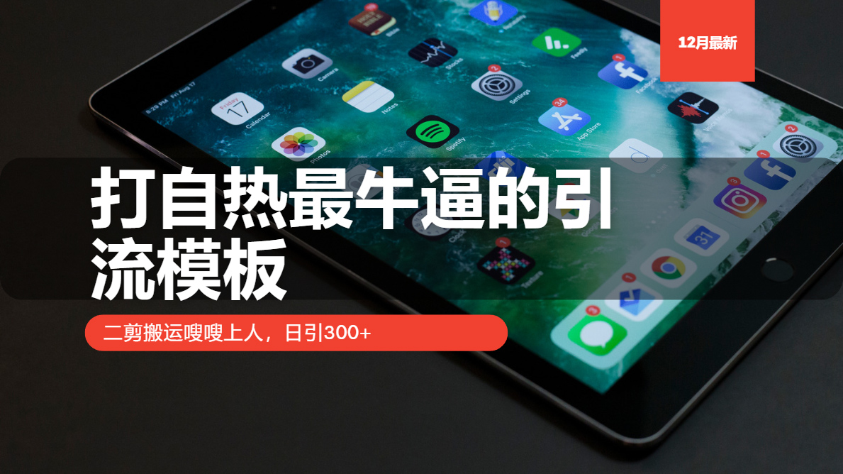 打自热最牛逼的引流模板，二剪搬运嗖嗖上人，日引300+-800资源网