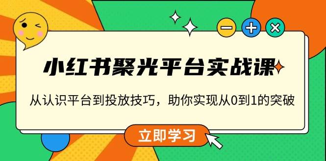 小红书聚光平台实战课，从认识平台到投放技巧，助你实现从0到1的突破-800资源网