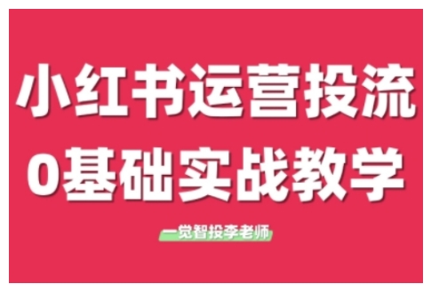 小红书运营投流，小红书广告投放从0到1的实战课，学完即可开始投放-800资源网