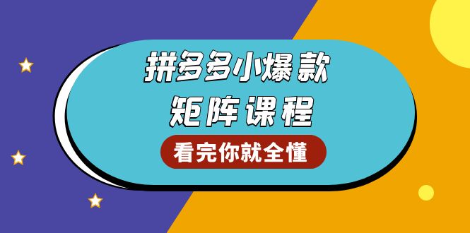 拼多多爆款矩阵课程：教你测出店铺爆款，优化销量，提升GMV，打造爆款群-800资源网