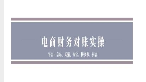 电商财务对账实操-京东天猫淘宝拼多多抖音电商财务对账-800资源网