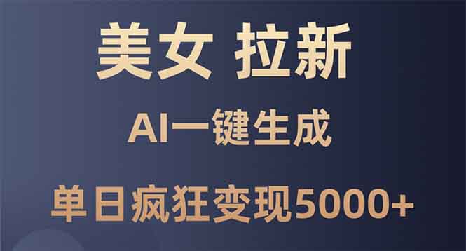 美女暴力拉新，通过AI一键生成，单日疯狂变现5000+，纯小白一学就会！-800资源网