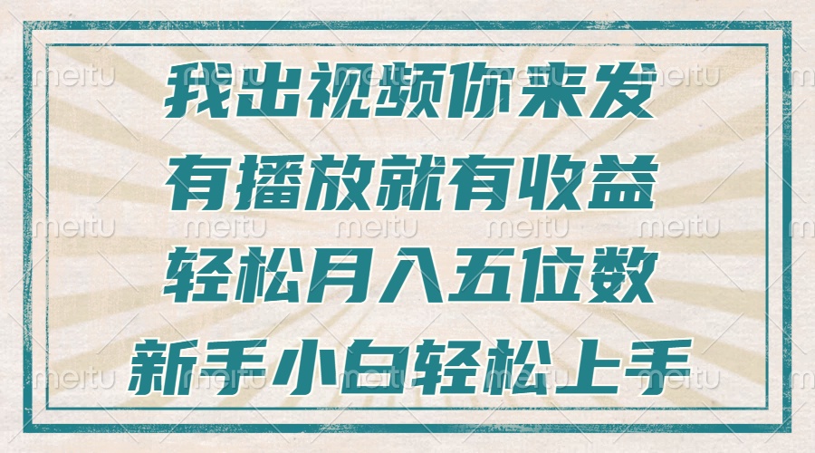 不剪辑不直播不露脸，有播放就有收益，轻松月入五位数，新手小白轻松上手-800资源网