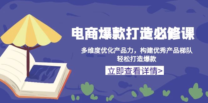 电商爆款打造必修课：多维度优化产品力，构建优秀产品梯队，轻松打造爆款-800资源网