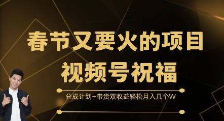 春节又要火的项目视频号祝福，分成计划+带货双收益，轻松月入几个W-800资源网