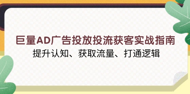 巨量AD广告投放投流获客实战指南，提升认知、获取流量、打通逻辑-800资源网