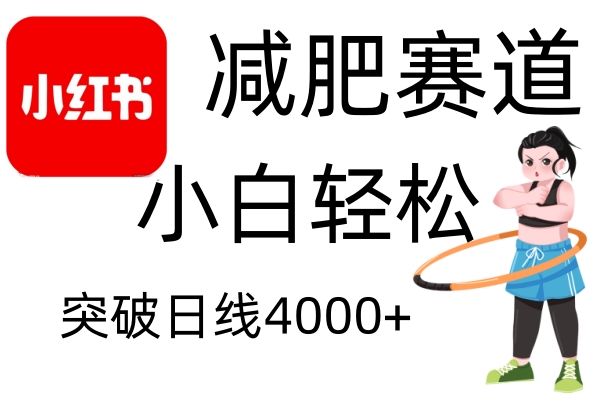 小红书减肥赛道，简单零成本，无需剪辑，不用动脑，小白轻松日利润4000+-800资源网