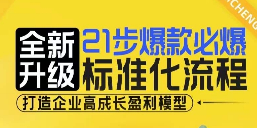 21步爆款必爆标准化流程，全新升级，打造企业高成长盈利模型-800资源网