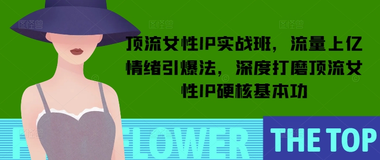 顶流女性IP实战班，流量上亿情绪引爆法，深度打磨顶流女性IP硬核基本功-800资源网