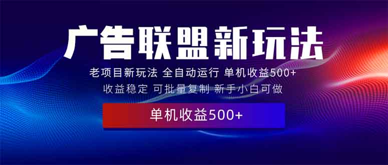 2025全新广告联盟玩法 单机500+课程实操分享 小白可无脑操作-800资源网