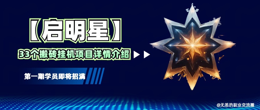 【启明星】33个挂机搬砖项目详细介绍，新手网创看这个就够了。-800资源网