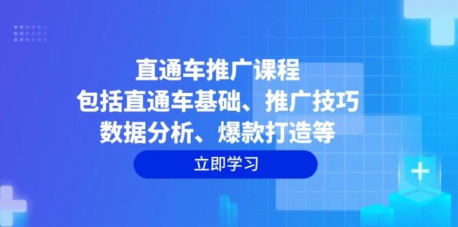 直通车推广课程：包括直通车基础、推广技巧、数据分析、爆款打造等-800资源网