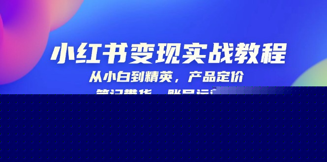 小红书变现实战教程：从小白到精英，产品定价，笔记带货，账号运营等-800资源网