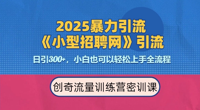 2025最新暴力引流方法，招聘平台一天引流300+，日变现多张，专业人士力荐-800资源网