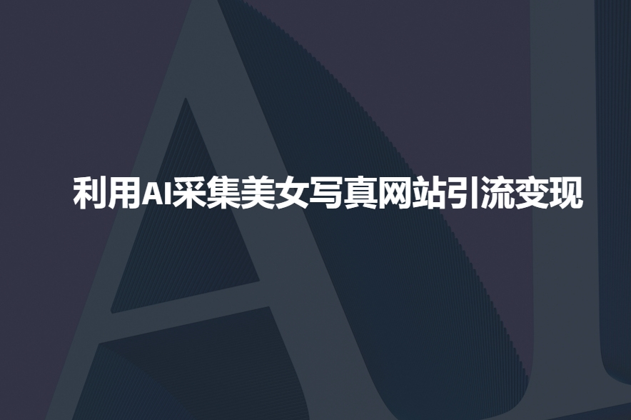 利用AI采集美女写真网站引流变现，引流嘎嘎的-800资源网