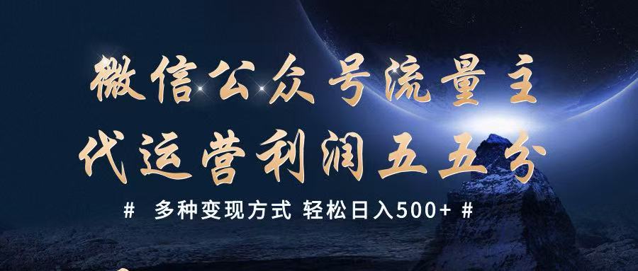 公众号流量主代运营  多种变现方式 轻松日入500+-800资源网