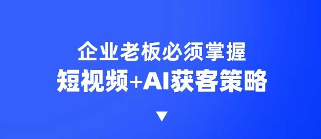 企业短视频AI获客霸屏流量课，6步短视频+AI突围法，3大霸屏抢客策略-800资源网