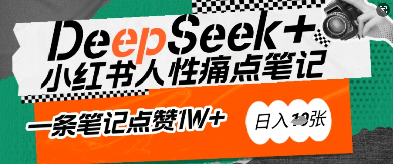 AI赋能小红书爆款秘籍：用DeepSeek轻松抓人性痛点，小白也能写出点赞破万的吸金笔记，日入多张-800资源网
