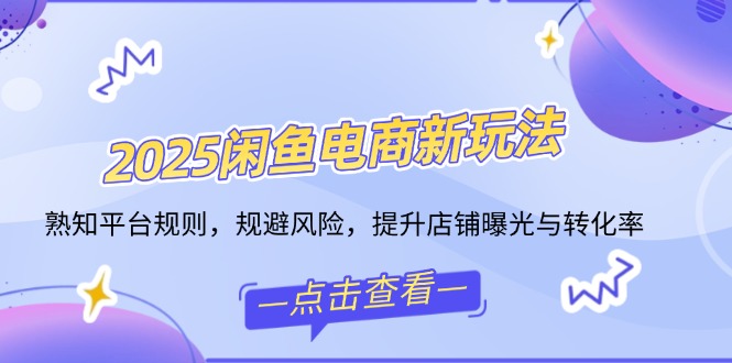 2025闲鱼电商新玩法，熟知平台规则，规避风险，提升店铺曝光与转化率-800资源网