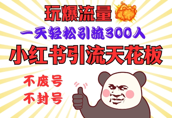 小红书引流天花板，玩爆流量，一天轻松引流300人，安全操作-800资源网