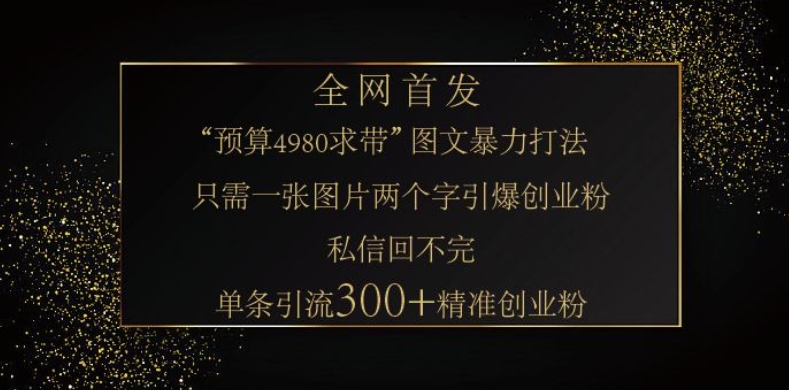 小红书神奇图片引流法，只需一张图，就能单条笔记凭借此方法，轻松引流 300 + 精准创业粉-800资源网