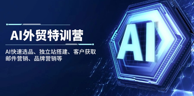 AI外贸特训营：AI快速选品、独立站搭建、客户获取、邮件营销、品牌营销等-800资源网