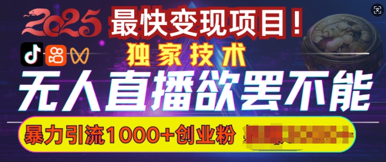欲罢不能的无人直播引流，超暴力日引流1000+高质量精准创业粉-800资源网