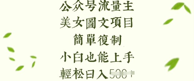 流量主长期收益项目，美女图片简单复制，小白也能上手，轻松日入5张-800资源网