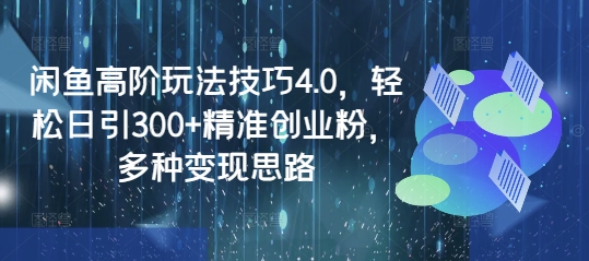 闲鱼高阶玩法技巧4.0，轻松日引300+精准创业粉，多种变现思路-800资源网