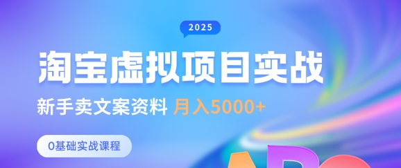 淘宝虚拟项目垂直玩法，新手卖文案资料，月入5k+-800资源网