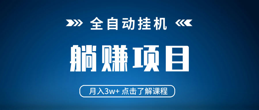 全自动挂机项目 月入3w+ 真正躺平项目 不吃电脑配置 当天见收益-800资源网