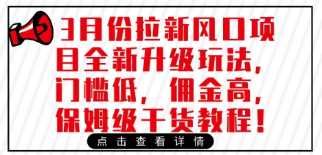 3月份拉新风口项目全新升级玩法，门槛低，佣金高，保姆级干货教程-800资源网