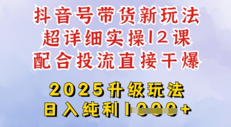2025全新升级抖音带货玩法，一天纯利四位数，从剪辑到选品再到发布投流，超详细玩法揭秘-800资源网