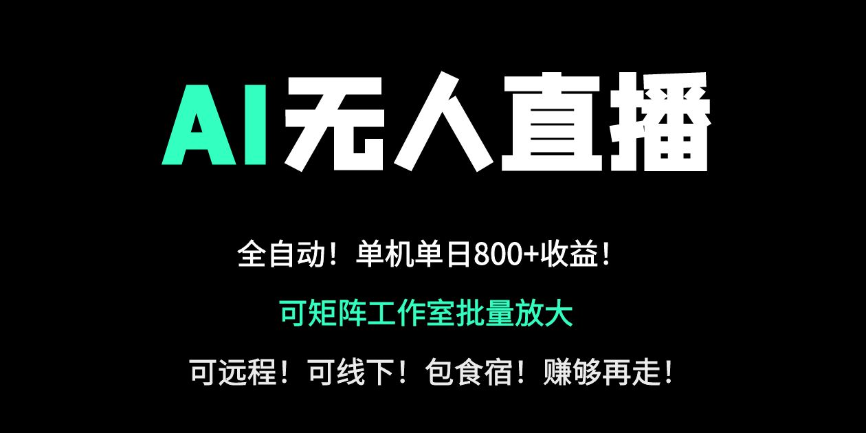 24小时自动带货！AI无人直播副业日赚800+，轻资产创业首选-800资源网