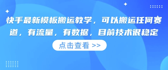 快手最新模板搬运教学，可以搬运任何赛道，有流量，有数据，目前技术很稳定-800资源网