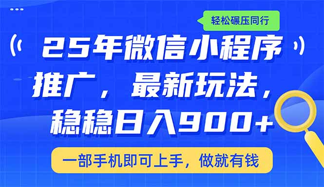 25年最新小程序推广教学，稳定日入900+，轻松碾压同行-800资源网