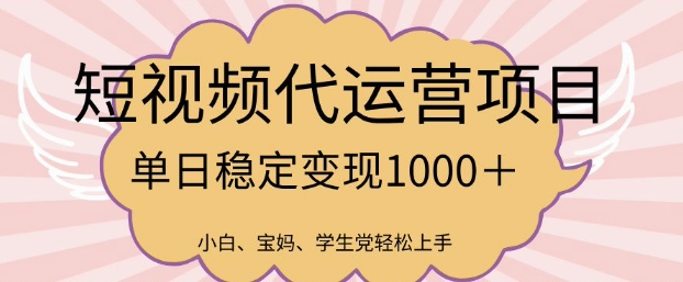2025最新风口项目，短视频代运营日入多张-800资源网
